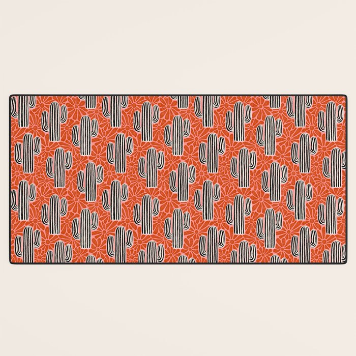 Sonora - red, pink, black, and white  Desk Mat Gallery Image 3