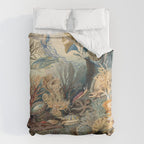 Ocean Life by James M Sommerville 1859 Funky Quirky Cute Cozy Boho Maximalism Maximalist Duvet Cover Gallery Image 6