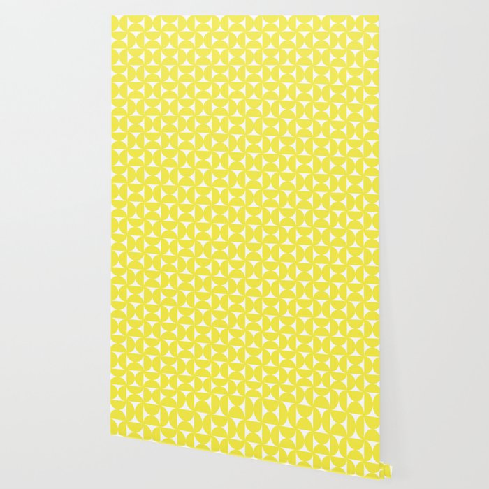 Patterned Geometric Shapes CLV Bright Yellow Wallpaper Gallery Image 2