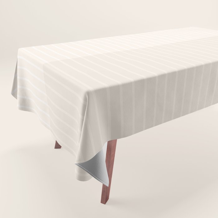 Color Block Lines IX Subtle Off White Tablecloth Gallery Image 1