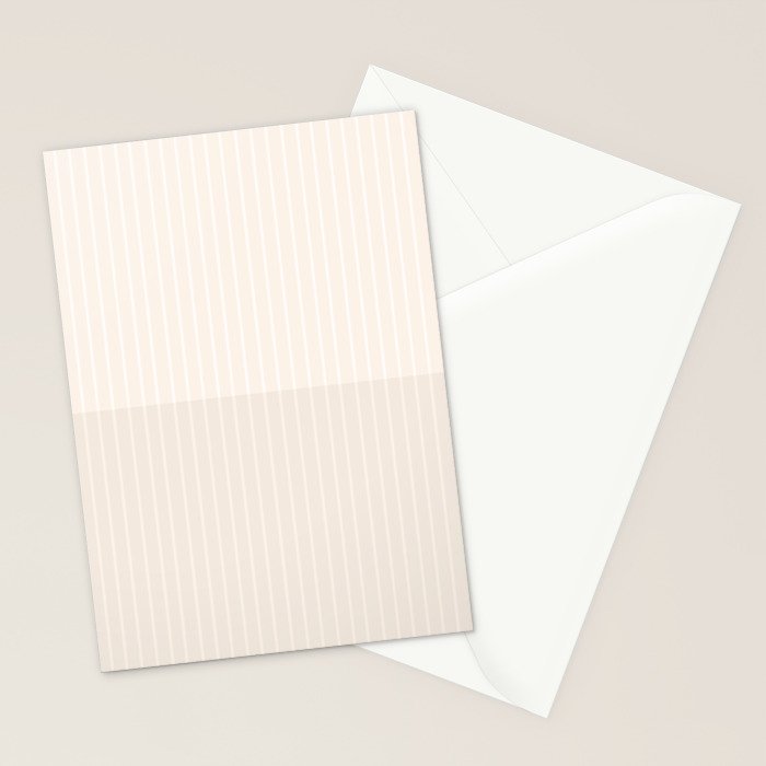 Color Block Lines IX Subtle Off White Stationery Card Gallery Image 2