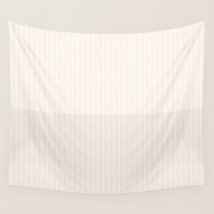 Color Block Lines IX Subtle Off White Wall Tapestry Gallery Image 4