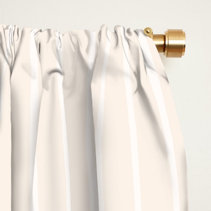 Color Block Lines IX Subtle Off White Window Curtain Gallery Image 2