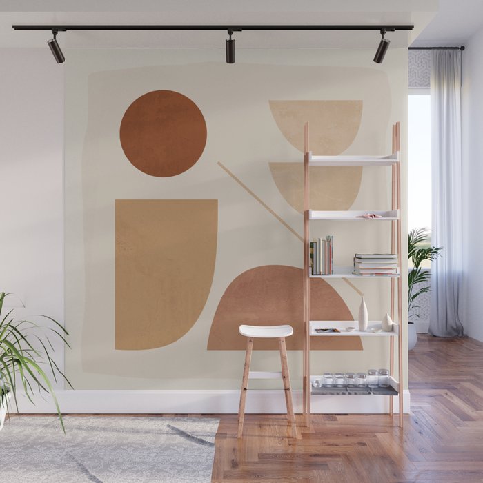 Modern Abstract Minimal Shapes 222 Wall Mural Gallery Image 1
