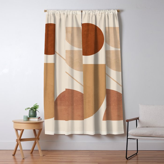 Modern Abstract Minimal Shapes 222 Window Curtain Gallery Image 1