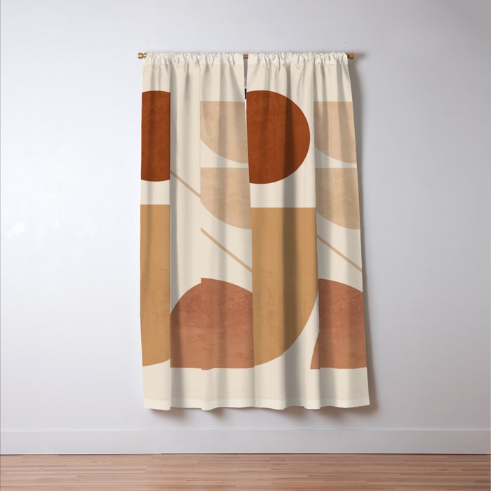 Modern Abstract Minimal Shapes 222 Window Curtain Gallery Image 3