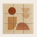 Modern Abstract Minimal Shapes 222 Wood Wall Art Gallery Image 1