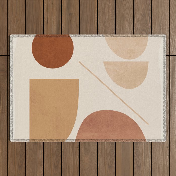 Modern Abstract Minimal Shapes 222 Outdoor Rug Gallery Image 1