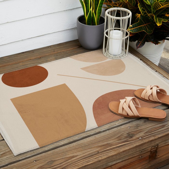 Modern Abstract Minimal Shapes 222 Outdoor Rug Gallery Image 2