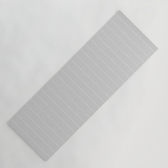 French Grey Linen Stripe Yoga Mat Gallery Image 1