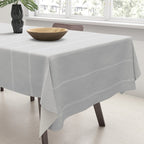 French Grey Linen Stripe Tablecloth Gallery Image 3