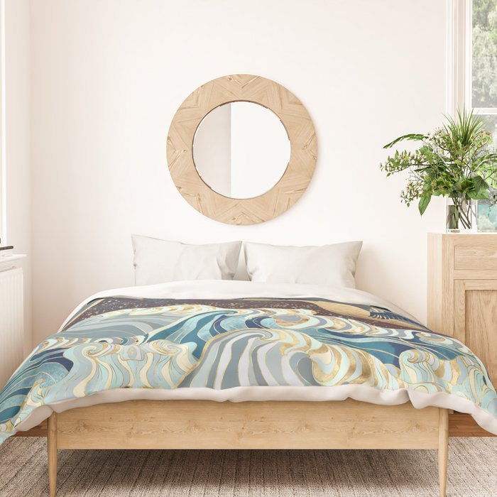 Metallic Waves Duvet Cover Gallery Image 3