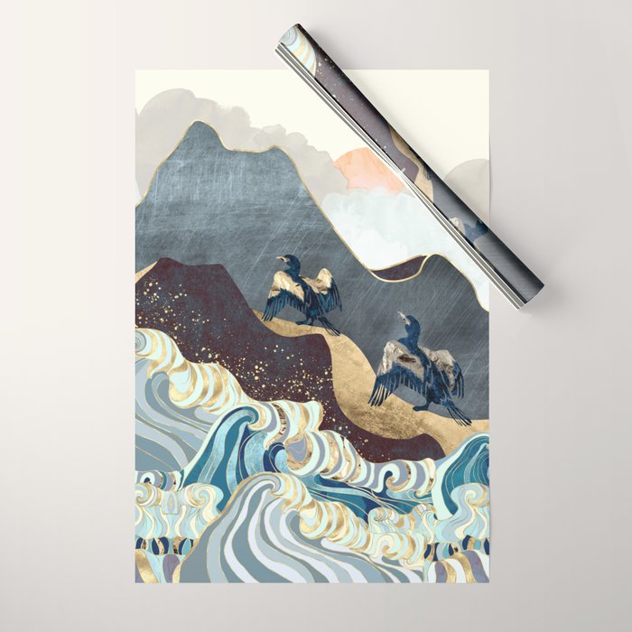 Metallic Waves Wrapping Paper Gallery Image 1
