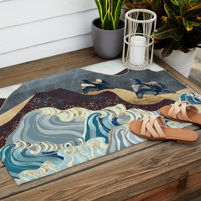 Metallic Waves Outdoor Rug Gallery Image 2