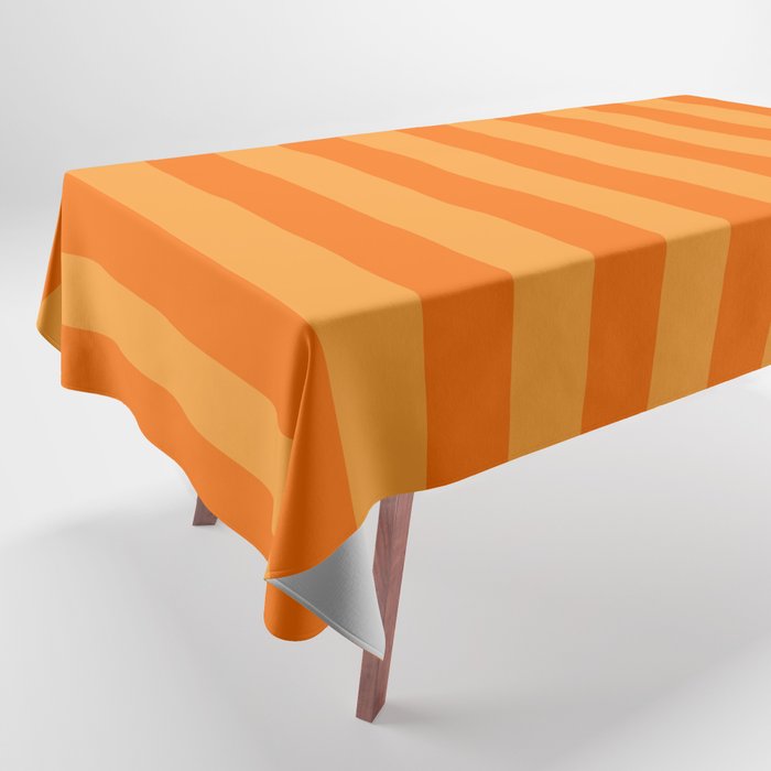 Orange Stripes Bold Retro Contemporary Pattern  Tablecloth Gallery Image 1