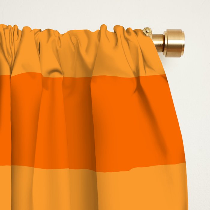 Orange Stripes Bold Retro Contemporary Pattern  Window Curtain Gallery Image 2