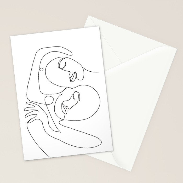 Line Faces 03 Stationery Card Gallery Image 2