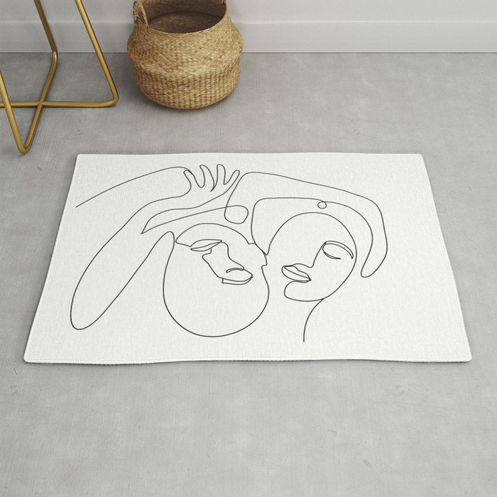 Line Faces 03 Rug Gallery Image 1