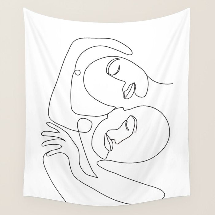 Line Faces 03 Wall Tapestry Gallery Image 4