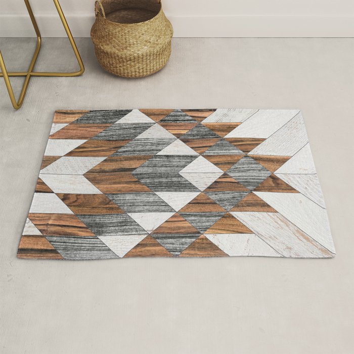 Urban Tribal Pattern No.12 - Aztec - Wood Rug Gallery Image 1