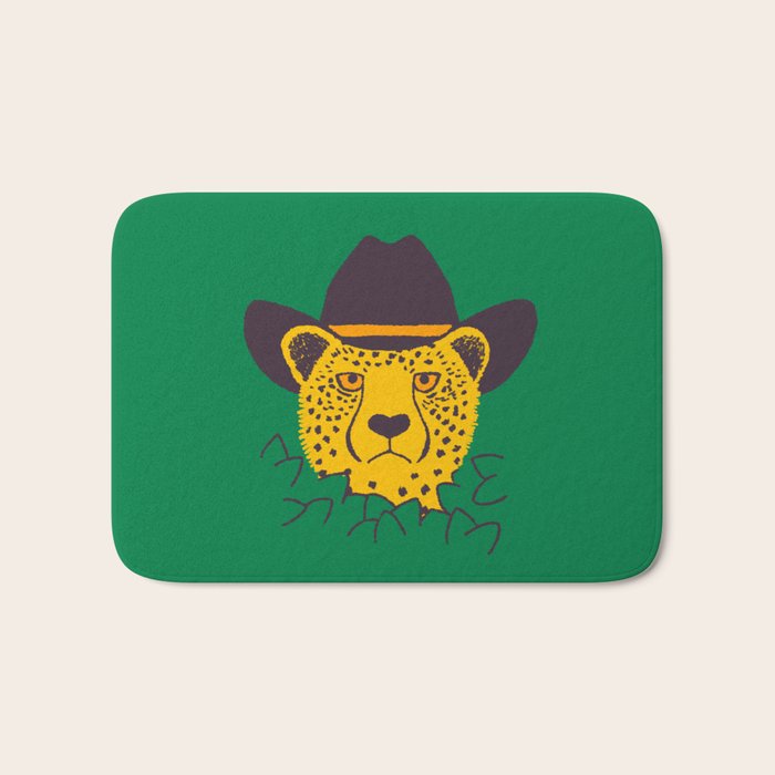 Leafy Cowgirl Cheetah Bath Mat Gallery Image 1