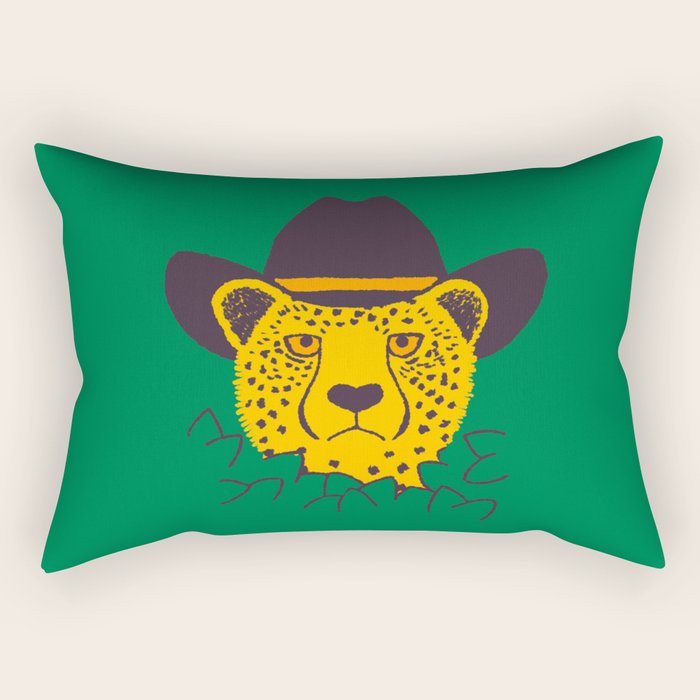 Leafy Cowgirl Cheetah Rectangular Pillow Gallery Image 1