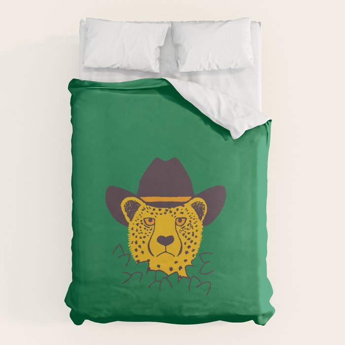 Leafy Cowgirl Cheetah Duvet Cover Gallery Image 1