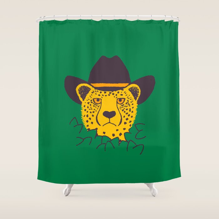 Leafy Cowgirl Cheetah Shower Curtain Gallery Image 1