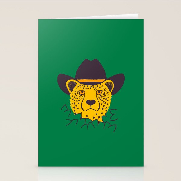 Leafy Cowgirl Cheetah Stationery Card Gallery Image 2