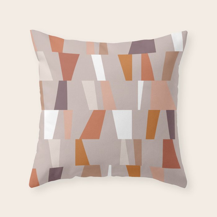 Neutral Geometric 03 Throw Pillow Gallery Image 1