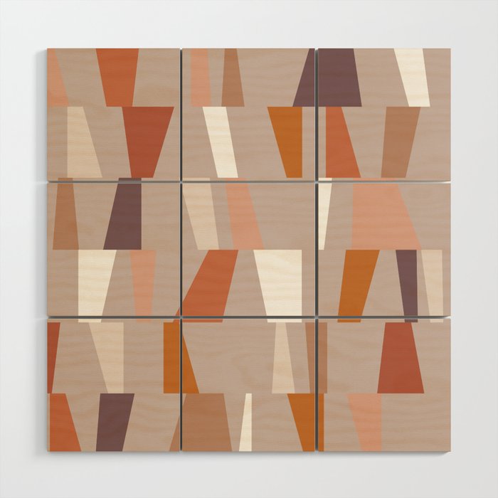 Neutral Geometric 03 Wood Wall Art Gallery Image 1