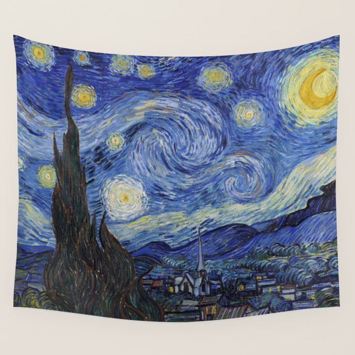 The Starry Night by Vincent van Gogh Wall Tapestry Gallery Image 4