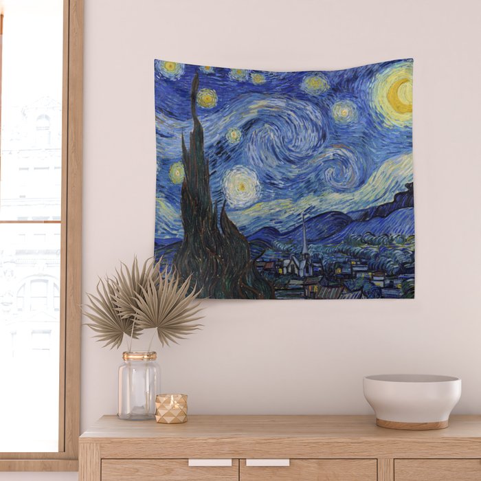 The Starry Night by Vincent van Gogh Wall Tapestry Gallery Image 2