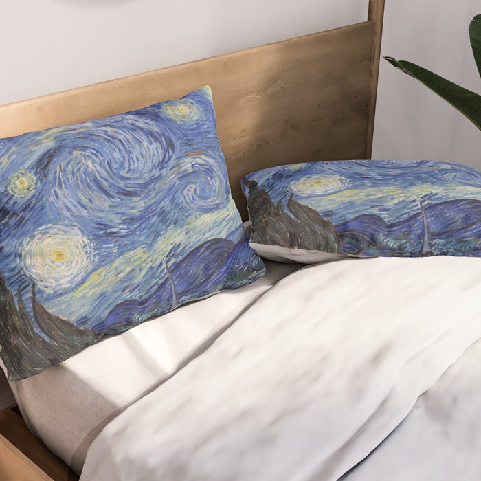 The Starry Night by Vincent van Gogh Pillow Sham Gallery Image 2