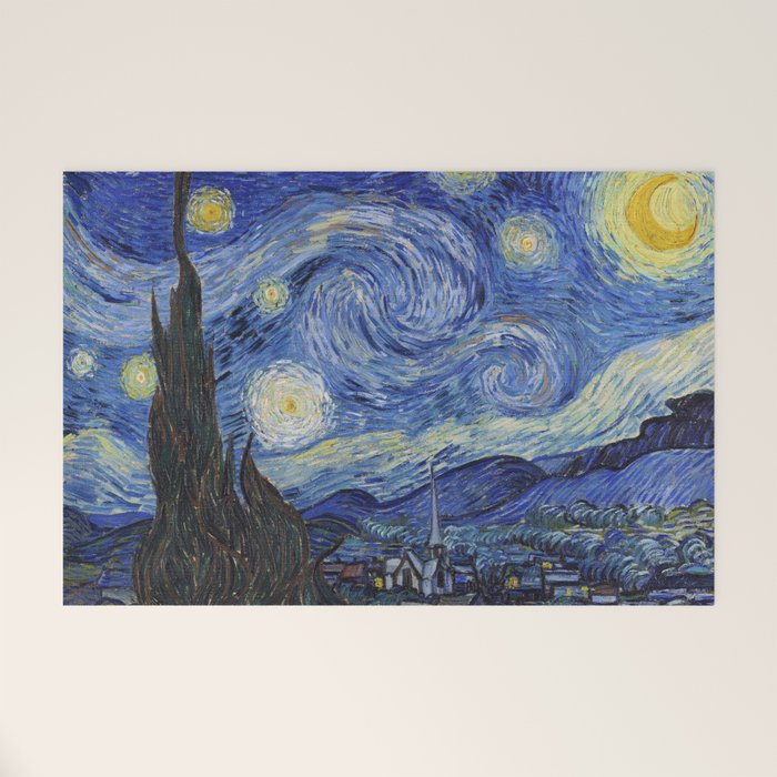 The Starry Night by Vincent van Gogh Welcome Mat Gallery Image 1