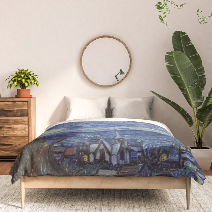 The Starry Night by Vincent van Gogh Comforter Gallery Image 3