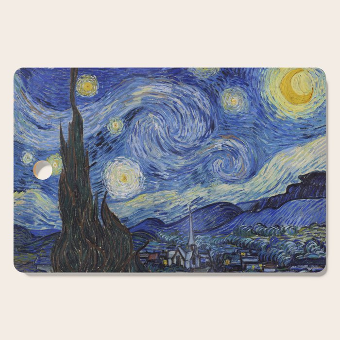 The Starry Night by Vincent van Gogh Cutting Board Gallery Image 1