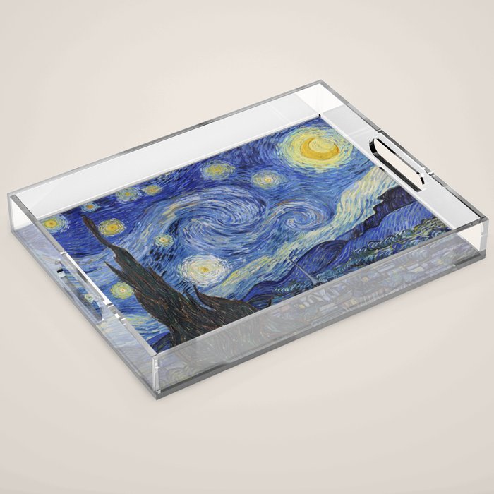 The Starry Night by Vincent van Gogh Acrylic Tray Gallery Image 1