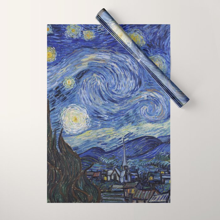 The Starry Night by Vincent van Gogh Wrapping Paper Gallery Image 1