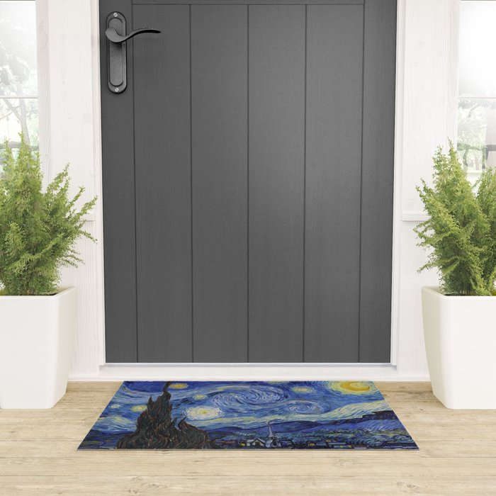 The Starry Night by Vincent van Gogh Welcome Mat Gallery Image 3