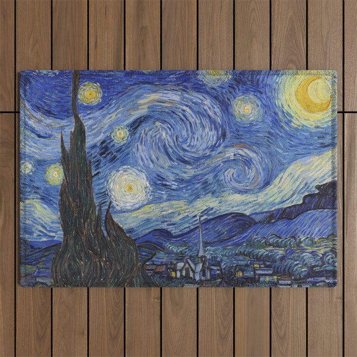The Starry Night by Vincent van Gogh Outdoor Rug Gallery Image 1