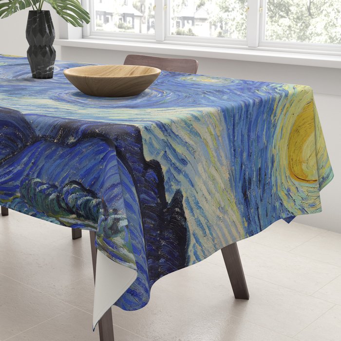 The Starry Night by Vincent van Gogh Tablecloth Gallery Image 3