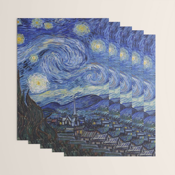 The Starry Night by Vincent van Gogh Wrapping Paper Gallery Image 3