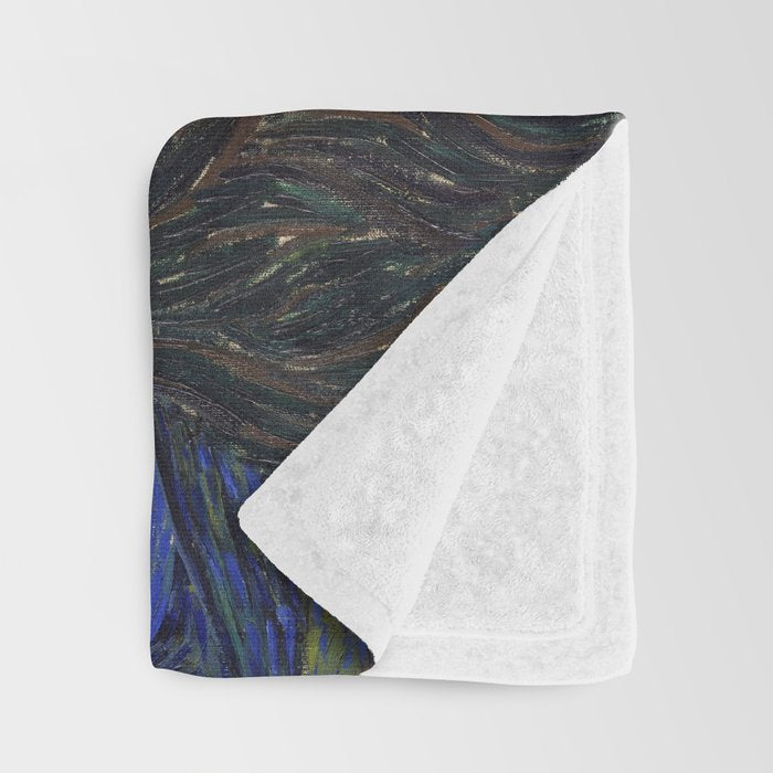 The Starry Night by Vincent van Gogh Throw Blanket Gallery Image 3