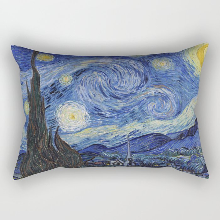 The Starry Night by Vincent van Gogh Rectangular Pillow Gallery Image 1
