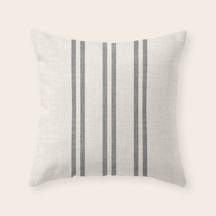 AEGEAN GREY STRIPE Throw Pillow Gallery Image 1