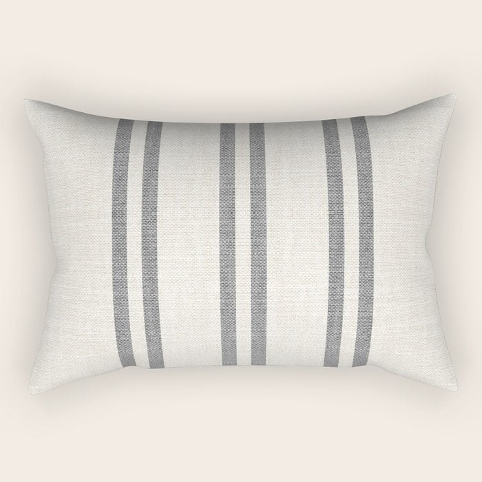 AEGEAN GREY STRIPE Rectangular Pillow Gallery Image 1