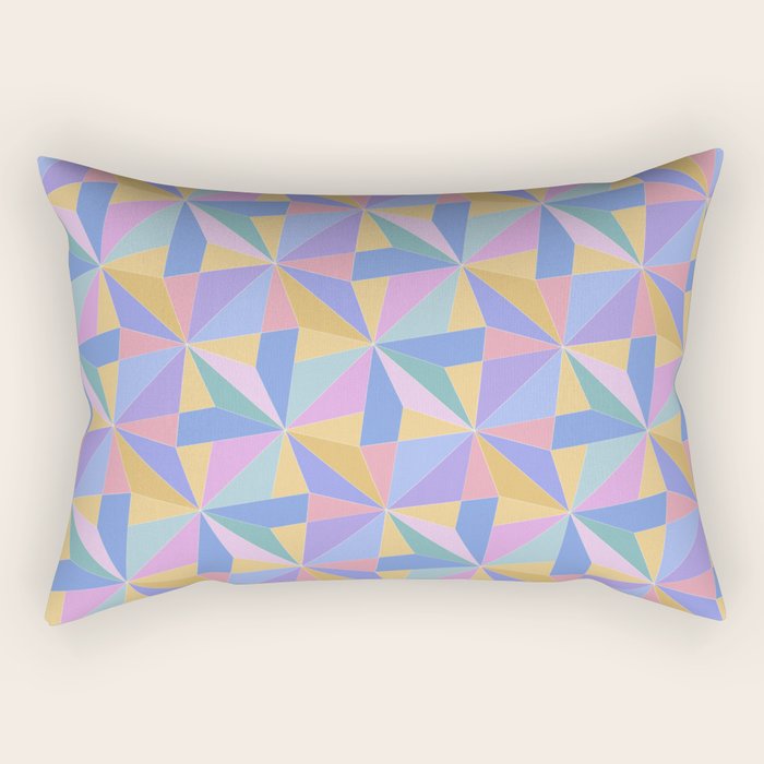 Kaleidoscope Tile Pattern V Bright Pastel Rectangular Pillow Gallery Image 2