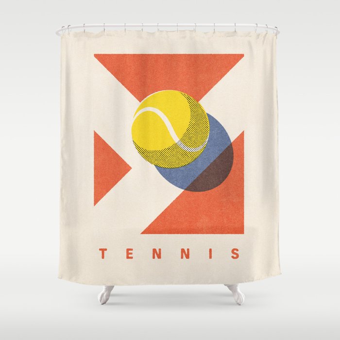 BALLS - Tennis - Clay Court - Summer Games Shower Curtain Gallery Image 1