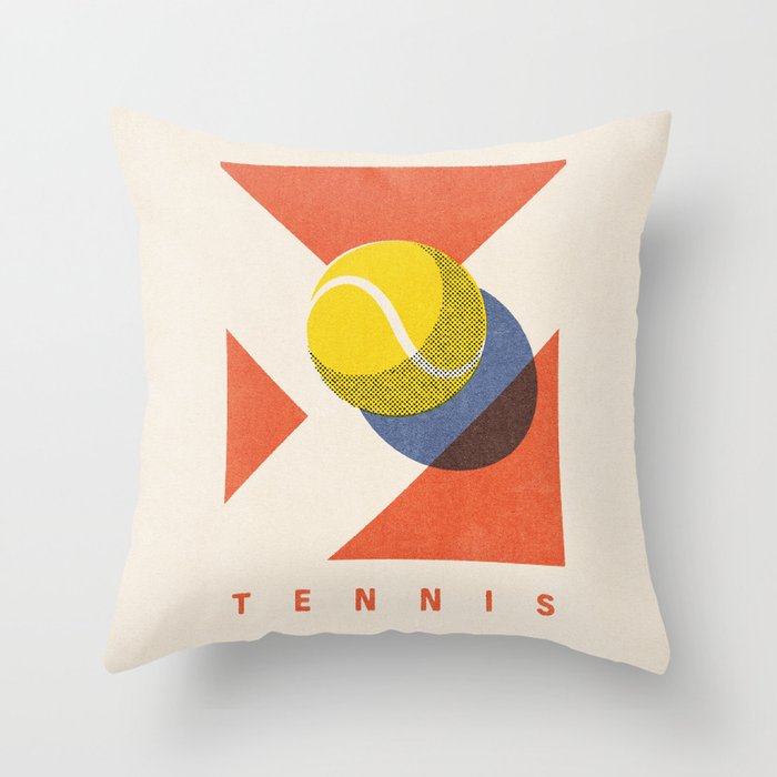 BALLS - Tennis - Clay Court - Summer Games Throw Pillow Gallery Image 6